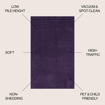 Haze Solid Low-pile Area Rug Purple